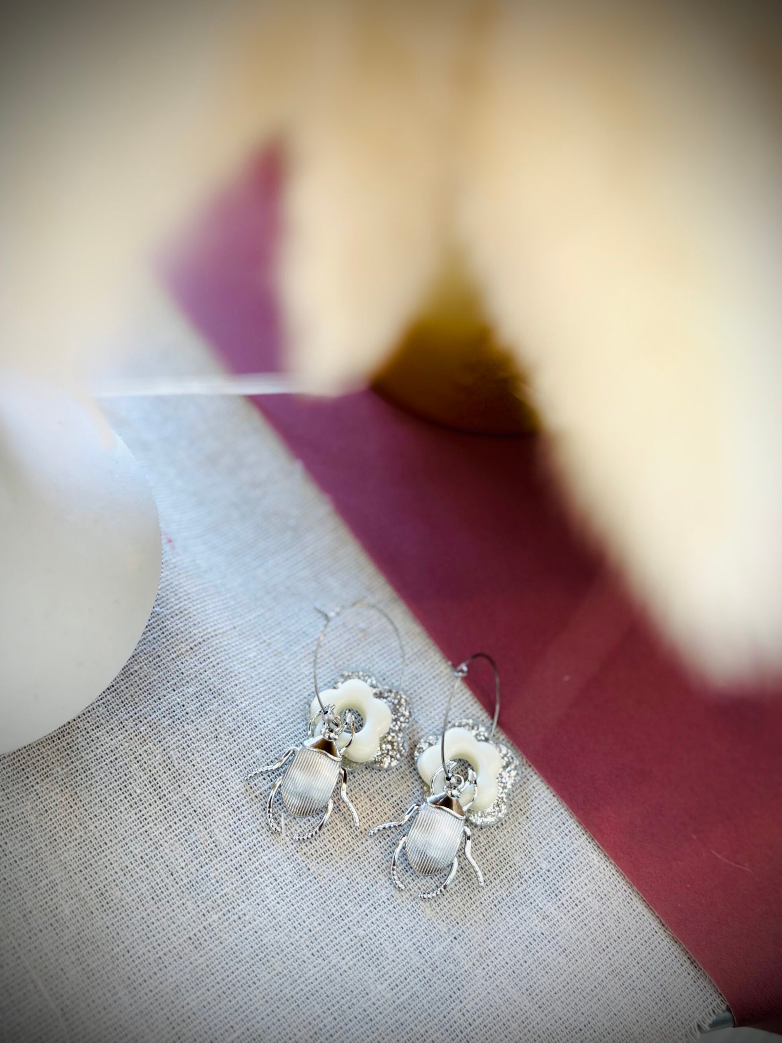 Boucles d'oreilles JADE blanc – Image 3