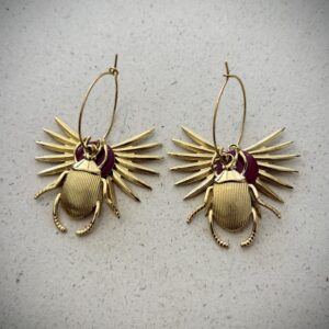 Boucles d'oreilles ANJALI bordeaux