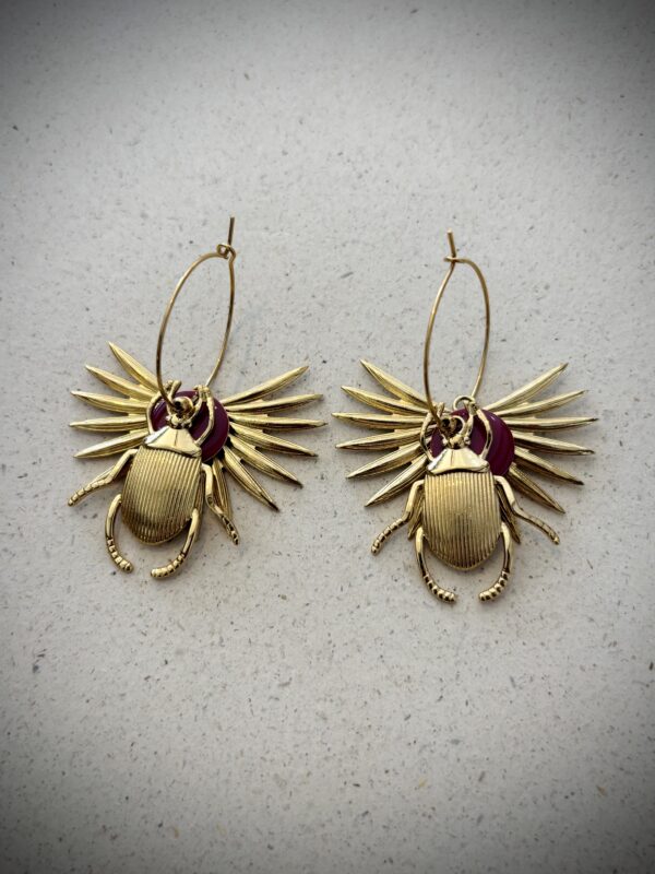 Boucles d'oreilles ANJALI bordeaux