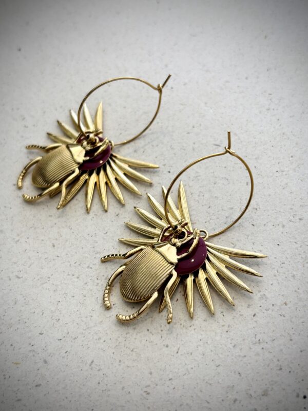 Boucles d'oreilles ANJALI bordeaux – Image 2
