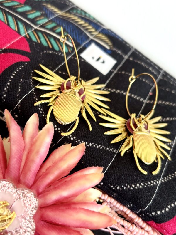 Boucles d'oreilles ANJALI bordeaux – Image 3