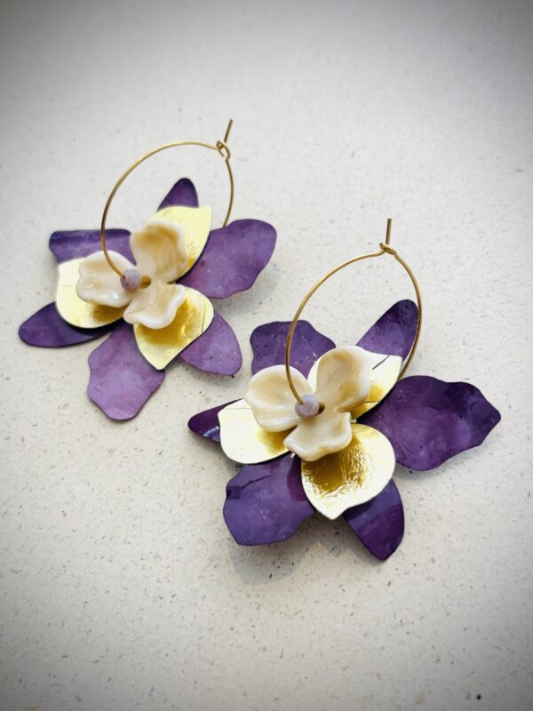 Boucles d'oreilles FYNA violet – Image 2