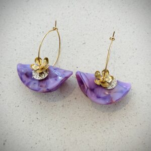 Boucles d'oreilles LILA mauve
