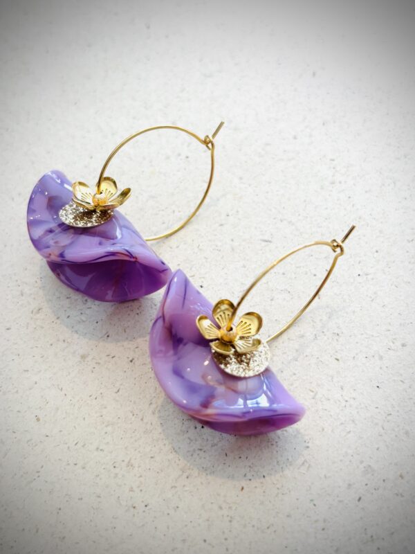 Boucles d'oreilles LILA mauve – Image 2