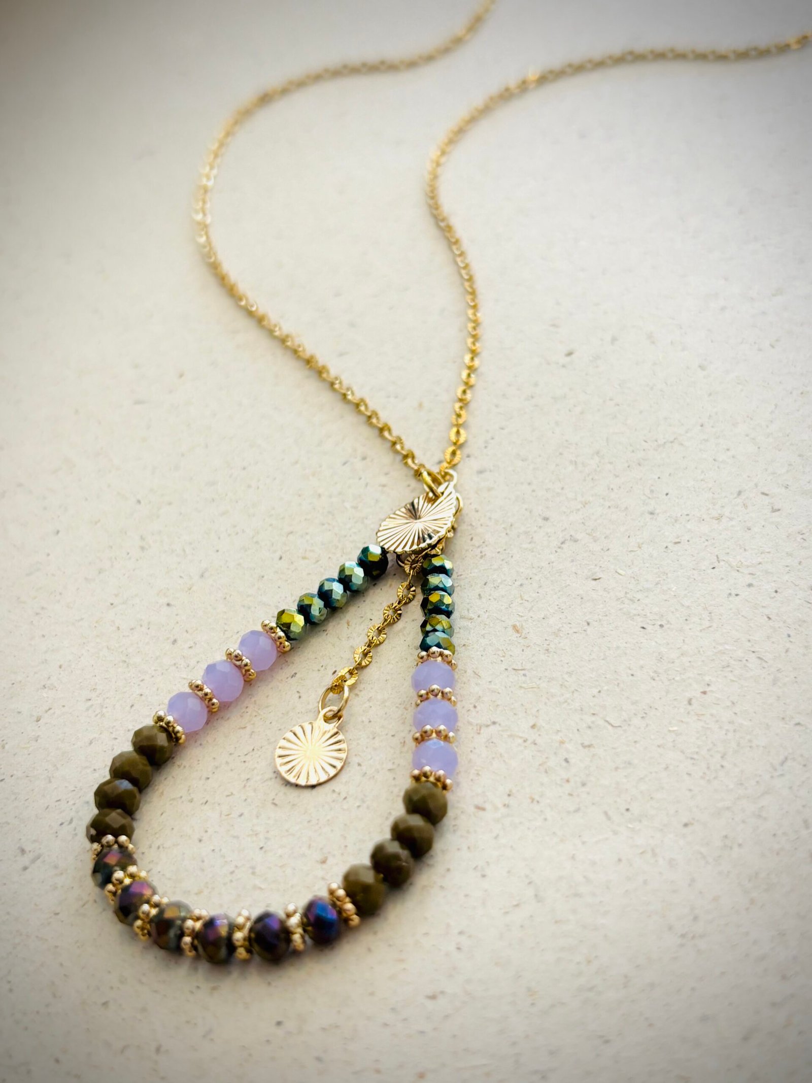 Sautoir IKA kaki, mauve – Image 2