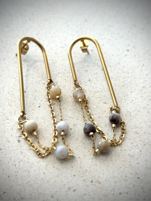 Boucles d'oreilles MEERA beige