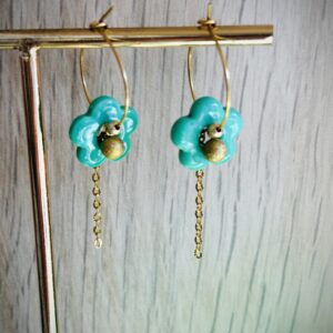 Boucles d'oreilles KALI vert
