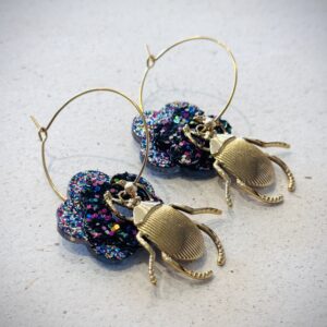 Boucles d'oreilles JADE noir, gris