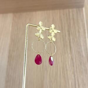Boucles d'oreilles CAMILLE bordeaux