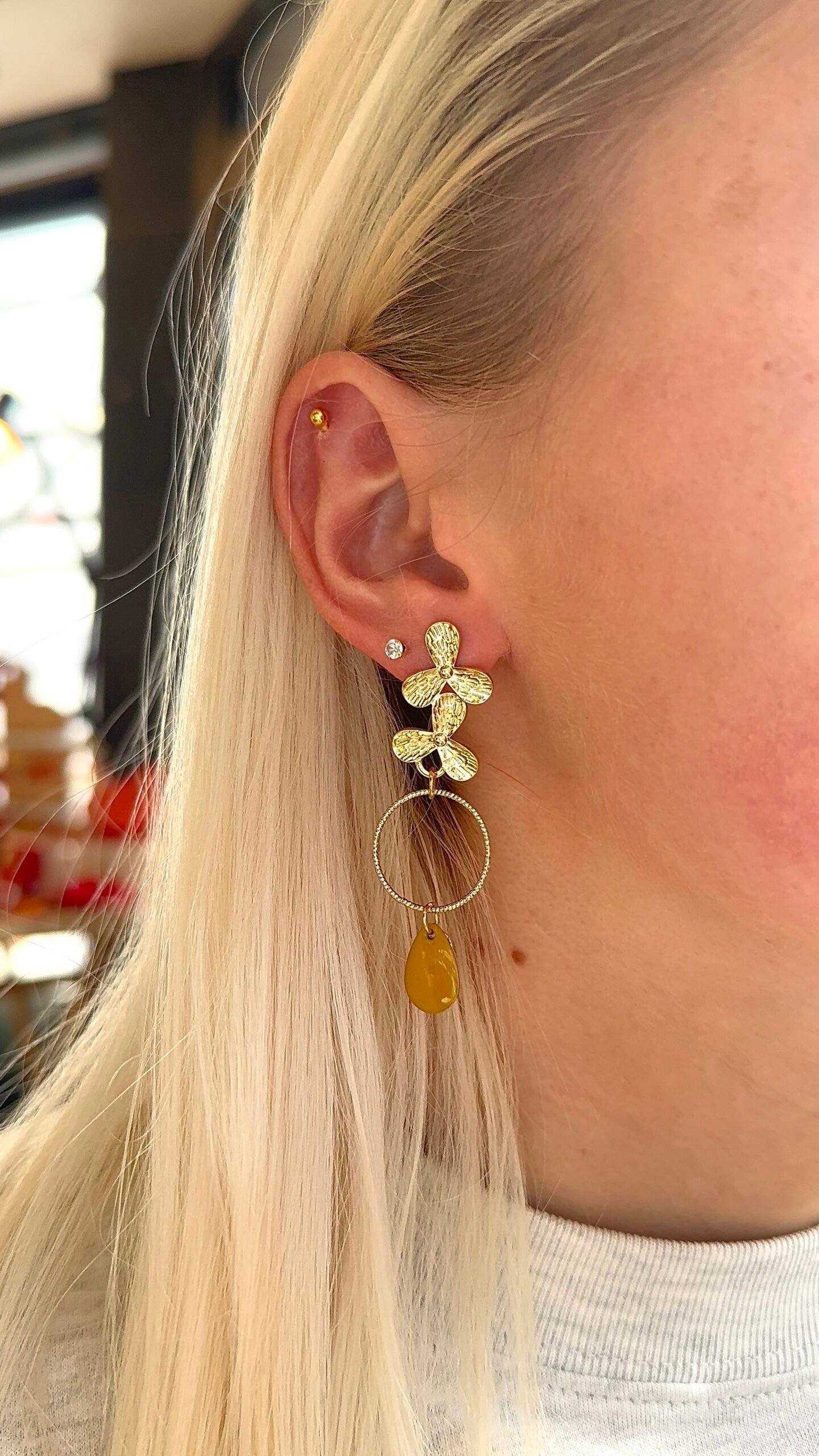 Boucles d'oreilles CAMILLE moutarde