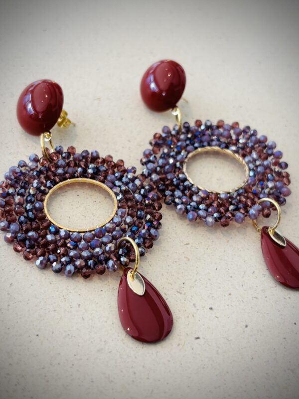 Boucles d'oreilles LIBBIE bordeaux – Image 2