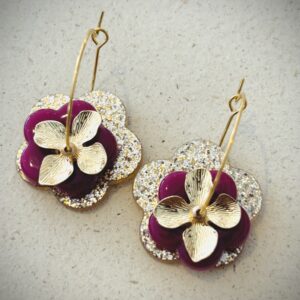 Boucles d'oreilles MYA fuchsia