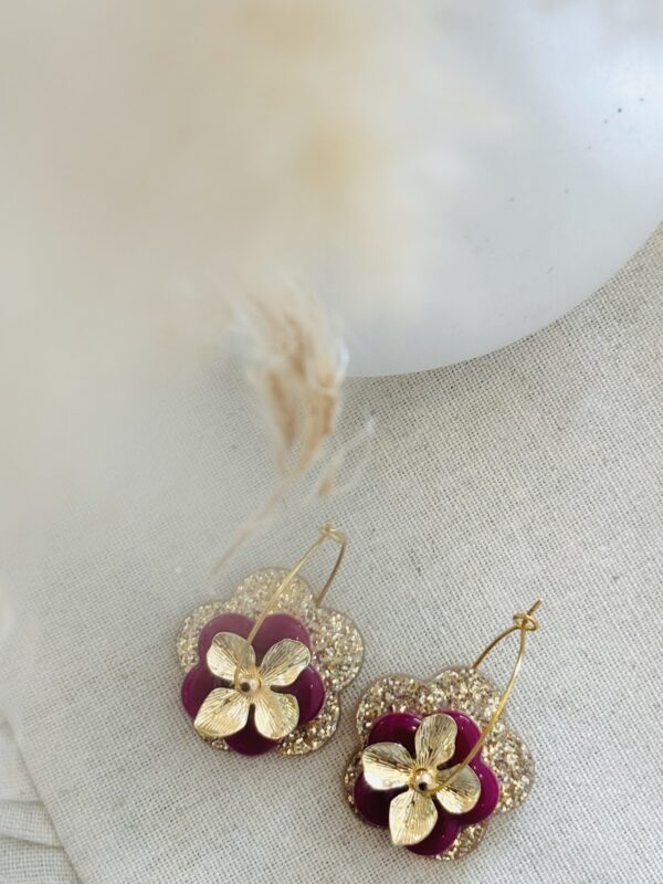 Boucles d'oreilles MYA fuchsia – Image 3