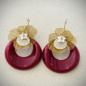 Boucles d'oreilles BRIDGET bordeaux