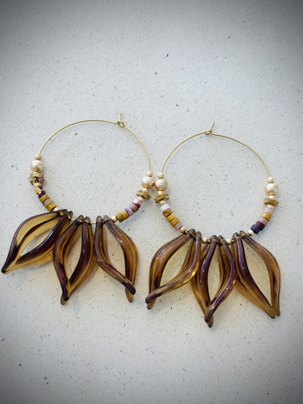 Boucles d'oreilles COLBY marron