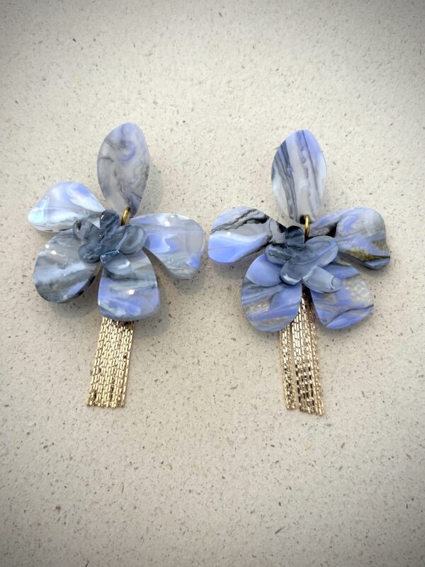 Boucles d'oreilles EMMA gris, bleu