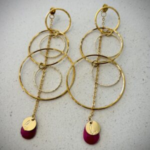 Boucles d'oreilles ROMY fuchsia