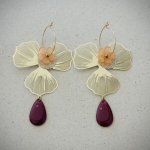 Boucles d'oreilles DEMETER bordeaux