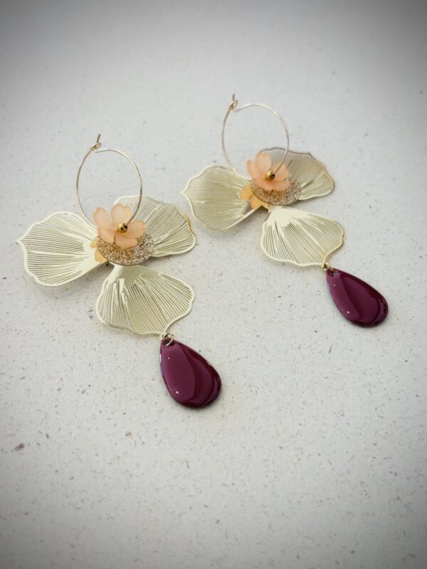 Boucles d'oreilles DEMETER bordeaux – Image 2