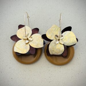 Boucles d'oreilles ANA marron
