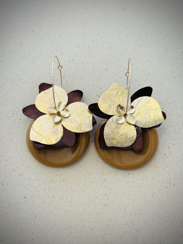 Boucles d'oreilles ANA marron
