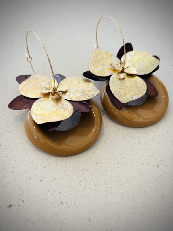 Boucles d'oreilles ANA marron – Image 2