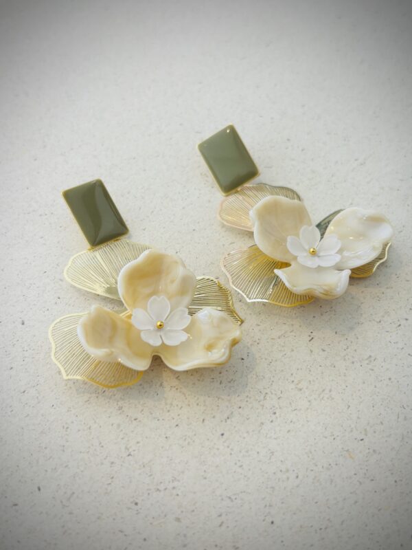 Boucles d'oreilles CLEMENCE beige – Image 2