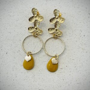 Boucles d'oreilles CAMILLE moutarde