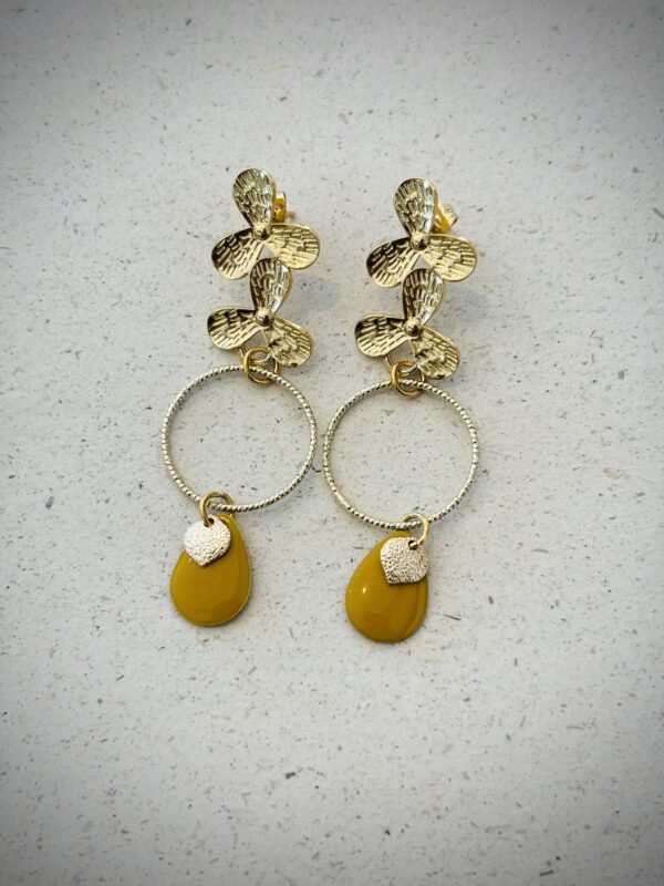 Boucles d'oreilles CAMILLE moutarde