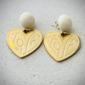 Boucles d'oreilles LIV crème petit modèle