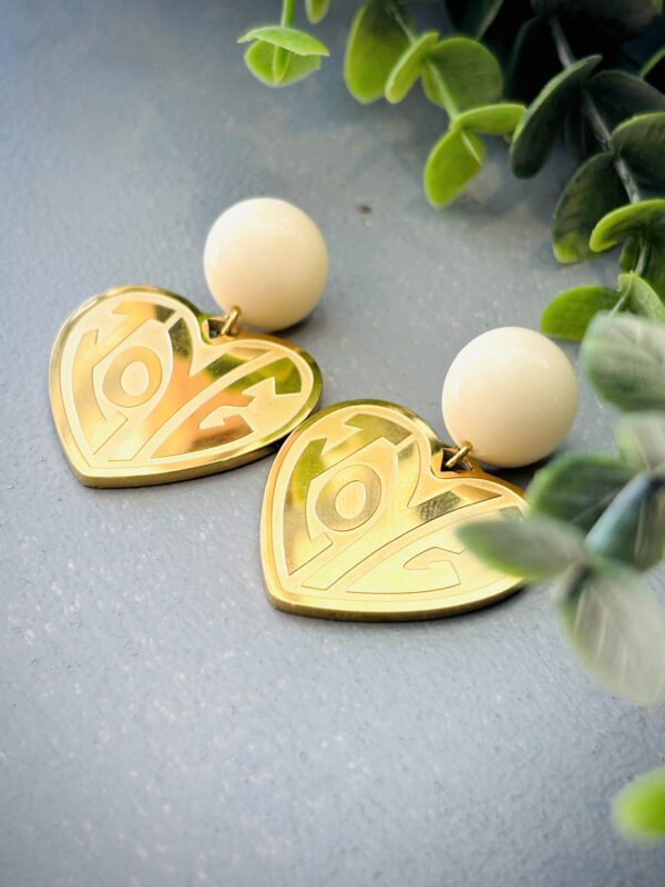 Boucles d'oreilles LIV crème petit modèle – Image 3