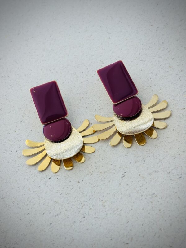 Boucles d'oreilles ASSIA bordeaux – Image 2