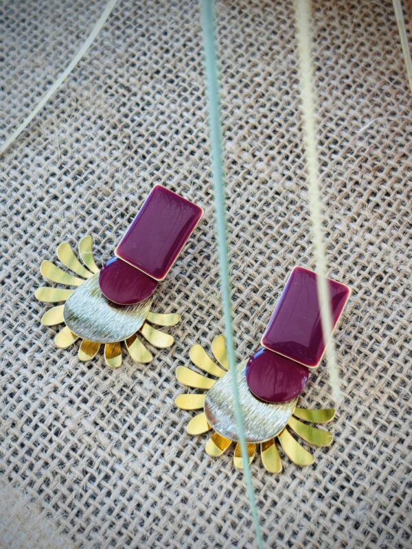 Boucles d'oreilles ASSIA bordeaux – Image 3