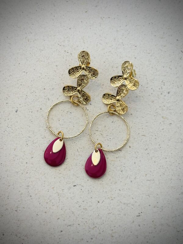 Boucles d'oreilles CAMILLE bordeaux – Image 2