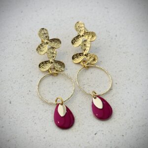 Boucles d'oreilles CAMILLE bordeaux