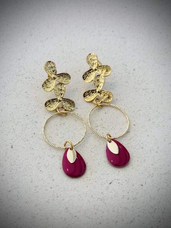 Boucles d'oreilles CAMILLE bordeaux