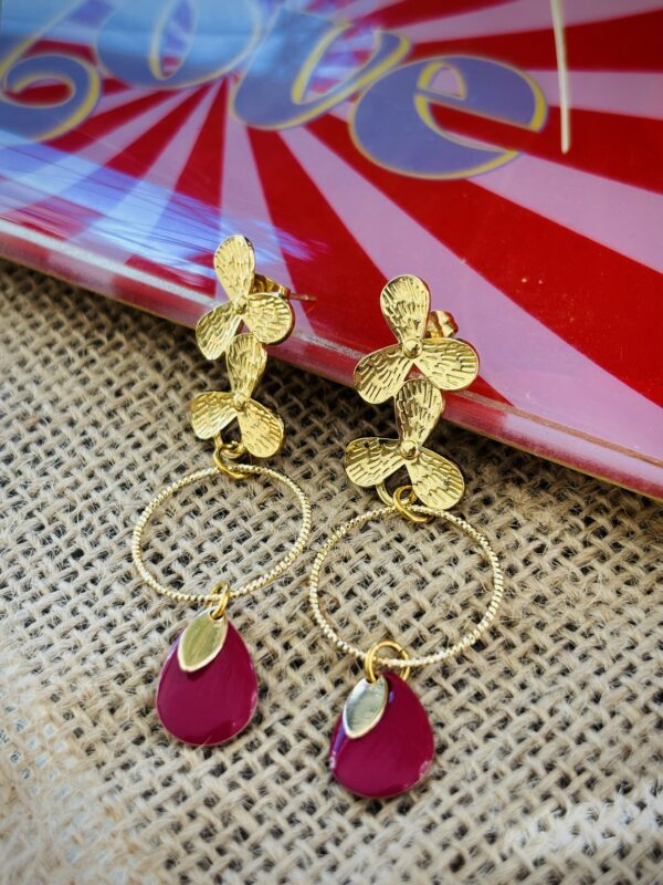 Boucles d'oreilles CAMILLE bordeaux – Image 3