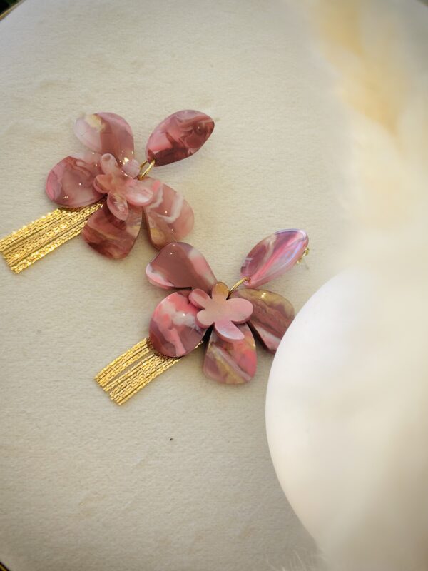 Boucles d'oreilles EMMA rose – Image 3