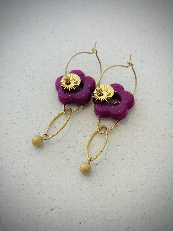 Boucles d'oreilles LENA fuchsia – Image 2