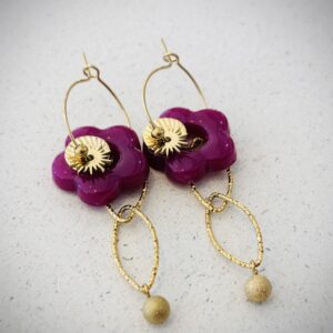 Boucles d'oreilles LENA fuchsia