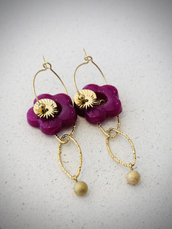 Boucles d'oreilles LENA fuchsia
