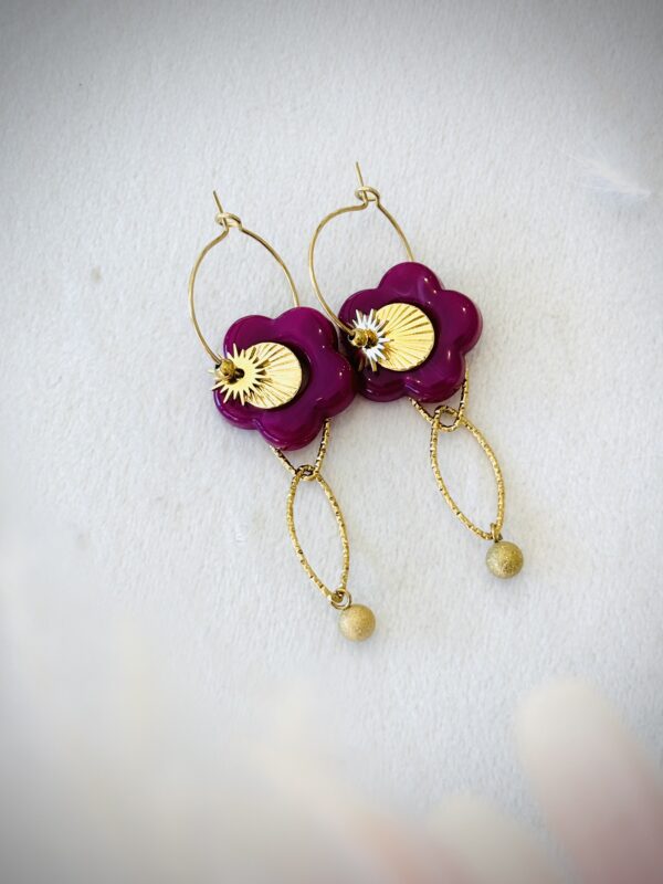 Boucles d'oreilles LENA fuchsia – Image 3