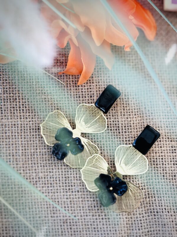 Boucles d'oreilles CLEMENCE noir – Image 3