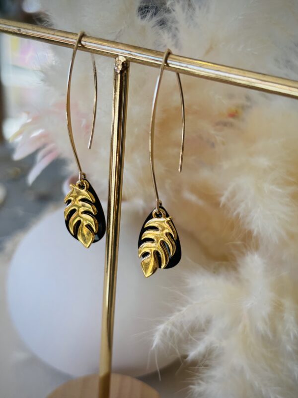 Boucles d'oreilles CHARLOTTE noir – Image 2
