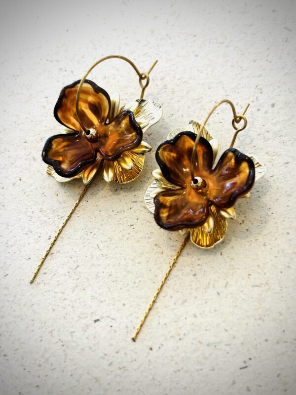 Boucles d'oreilles CONSTANCE marron – Image 2