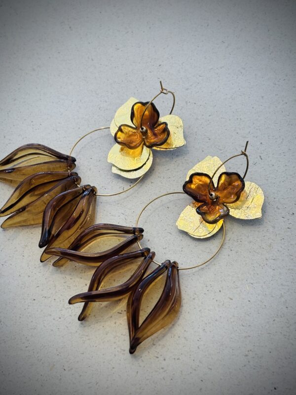 Boucles d'oreilles NORA marron – Image 2