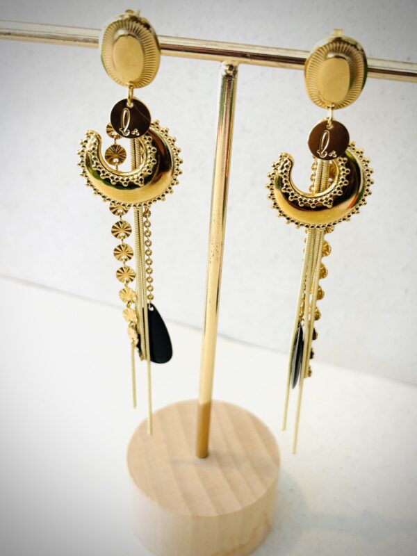 Boucles d'oreilles LUNA noir – Image 3