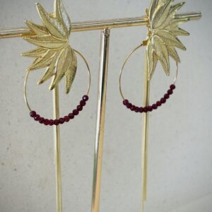 Boucles d'oreilles AUBEPINE rouge