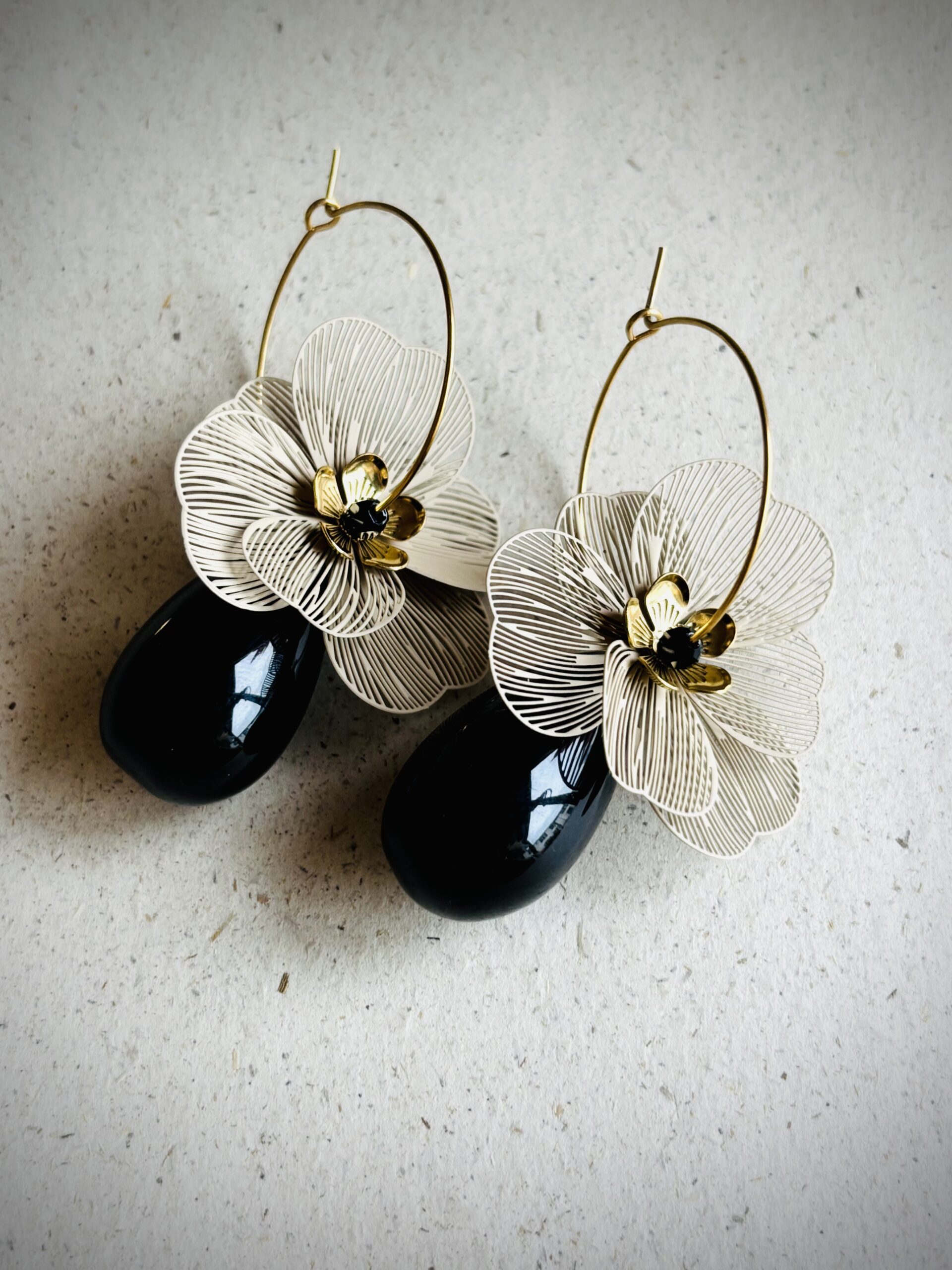 Boucles d'oreilles DAYA noir