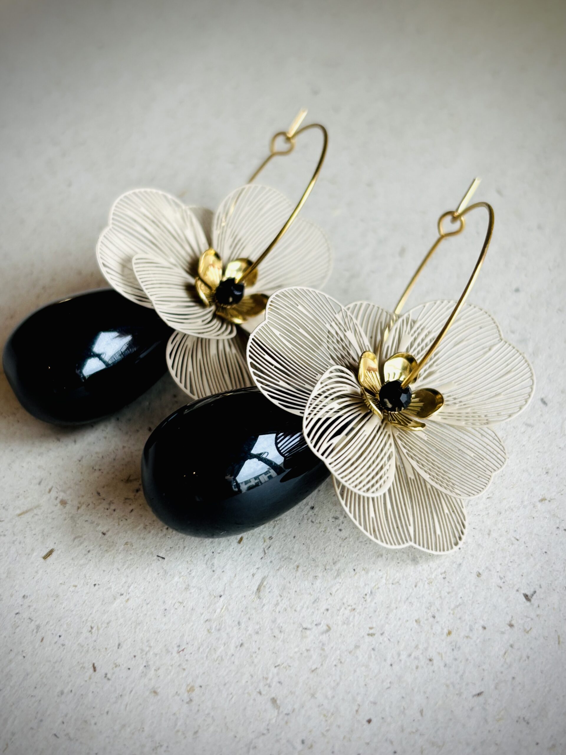 Boucles d'oreilles DAYA noir – Image 2